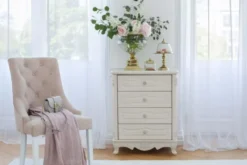 Sedia velluto rosa capitonné stile provenzale PRINCESS 08