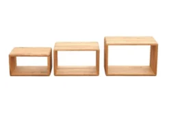 Set 3 mensole legno naturale massello di rovere oliato