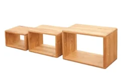 Set 3 mensole legno naturale massello di rovere oliato