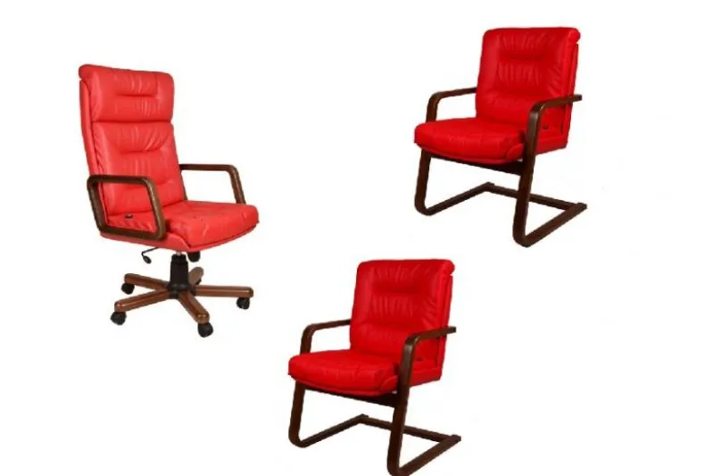 Set 3 poltrone ufficio dirigenziale+sedie ospiti SUPRA
