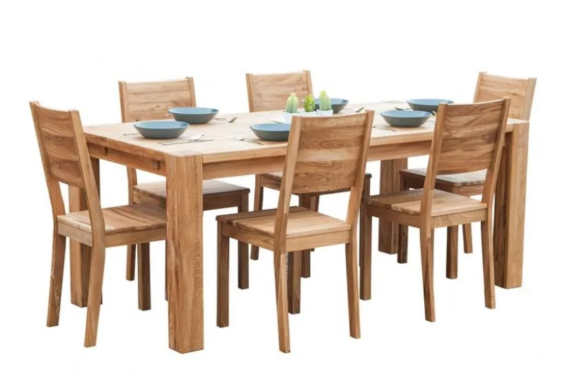 Set 6 sedie da tavolo in legno massello di rovere PRATO