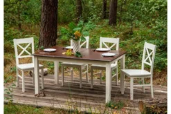 Set 6 sedie da tavolo shabby chic in faggio massello bianche