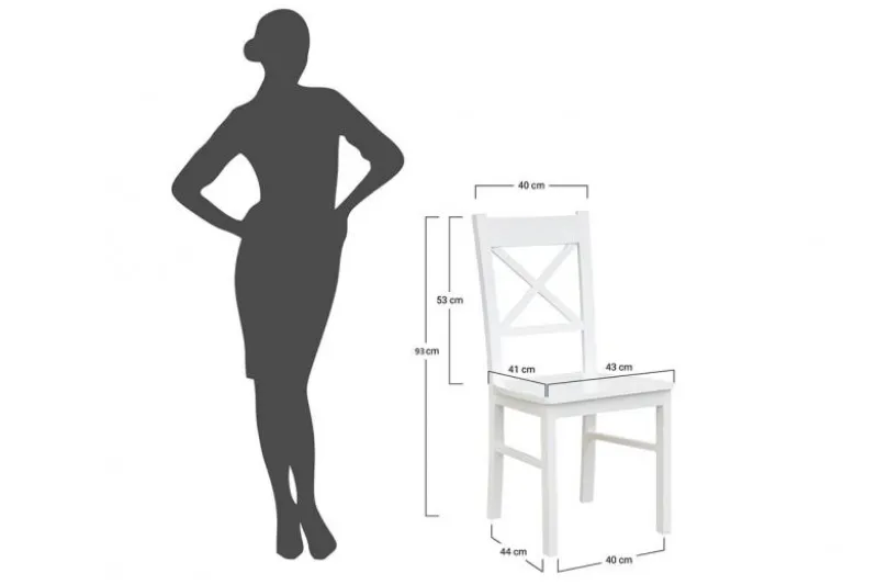Set 4 sedie shabby chic da pranzo bianche in faggio massello