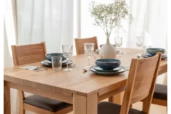 Set Tavolo rovere massello 100x200 + 8 sedie rovere sedile imbottito marrone