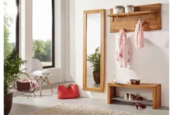 Specchio da ingresso in legno naturale oliato di rovere