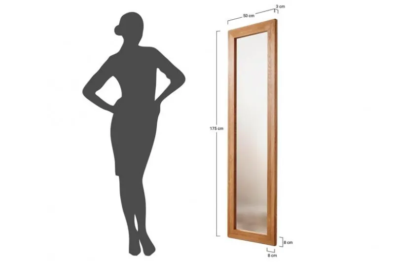 Specchio da ingresso in legno naturale oliato di rovere