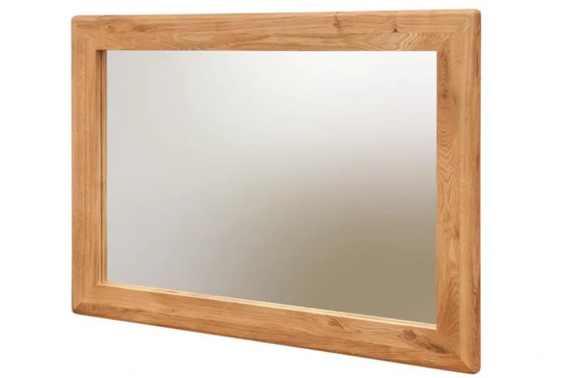 Specchio rettangolare cornice in rovere massello naturale oliato