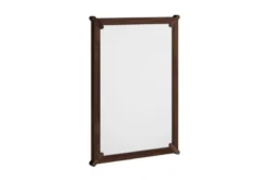 Specchio rettangolare moderno legno massello di rovere tabacco