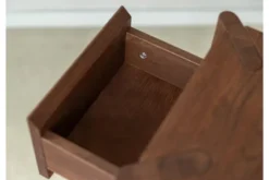 Tavolinetto moderno con cassetto rovere massello tabacco