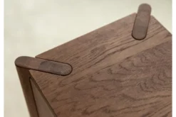 Tavolinetto moderno con cassetto rovere massello tabacco