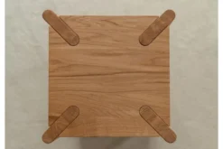 Tavolino alto con cassetto rovere massello oliato
