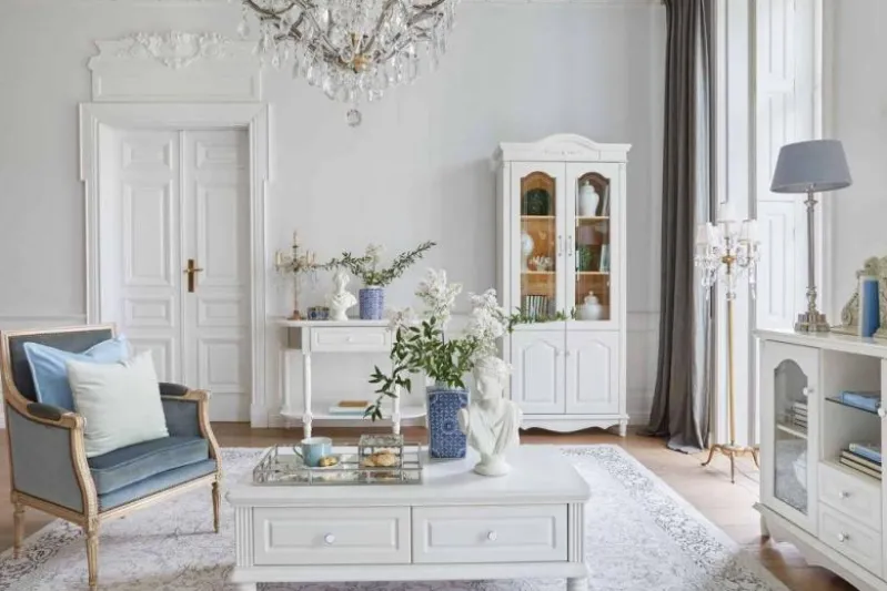 Tavolino basso salotto stile provenzale Princess 820 colore Bianco