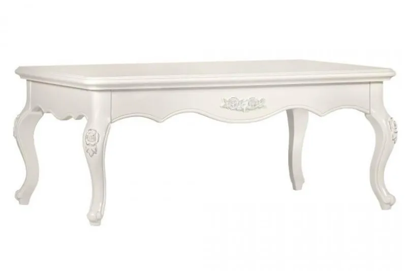 Tavolino da salotto classico Bianco Avorio in legno BELLA 930