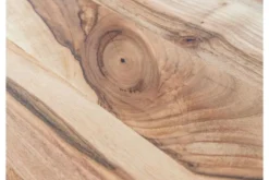 Tavolino moderno ovoidale in legno massello naturale di noce