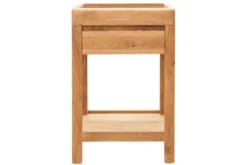 Tavolino piano incassato in legno naturale di rovere oliato