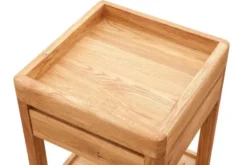Tavolino piano incassato in legno naturale di rovere oliato