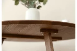 Tavolino rotondo rovere massello tabacco 70 cm ORBETELLO