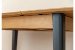 Tavolo allungabile in rovere massello con gambe nero da 120 a 165 cm Orbetello