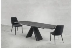 Tavolo allungabile 10 posti 160/240 cm effetto marmo grigio OBSIDIAN