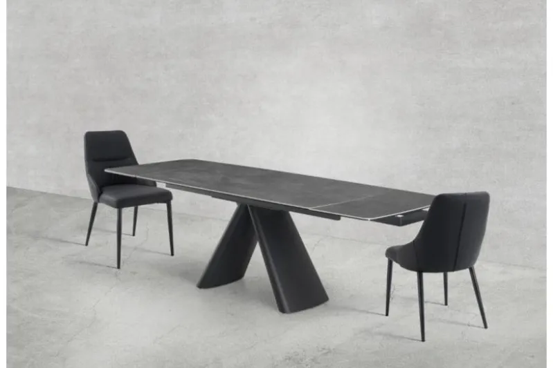 Tavolo allungabile 10 posti 160/240 cm effetto marmo grigio OBSIDIAN