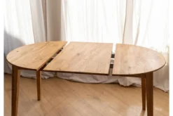 Tavolo allungabile 10-12 posti rotondo in rovere massello da 110 a 210 cm Orbetello