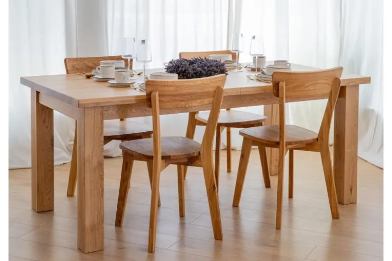 Tavolo allungabile rettangolare da 140 a 230 cm rovere massello GROSSI