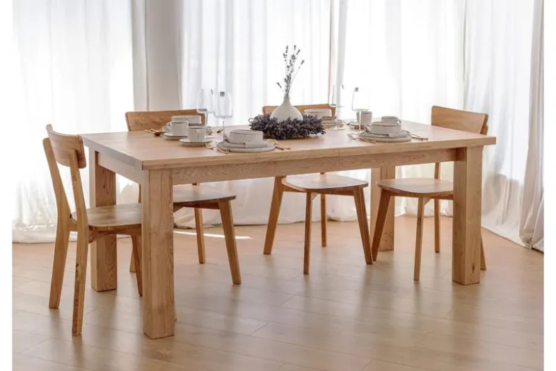 Tavolo allungabile rettangolare da 140 a 230 cm rovere massello GROSSI