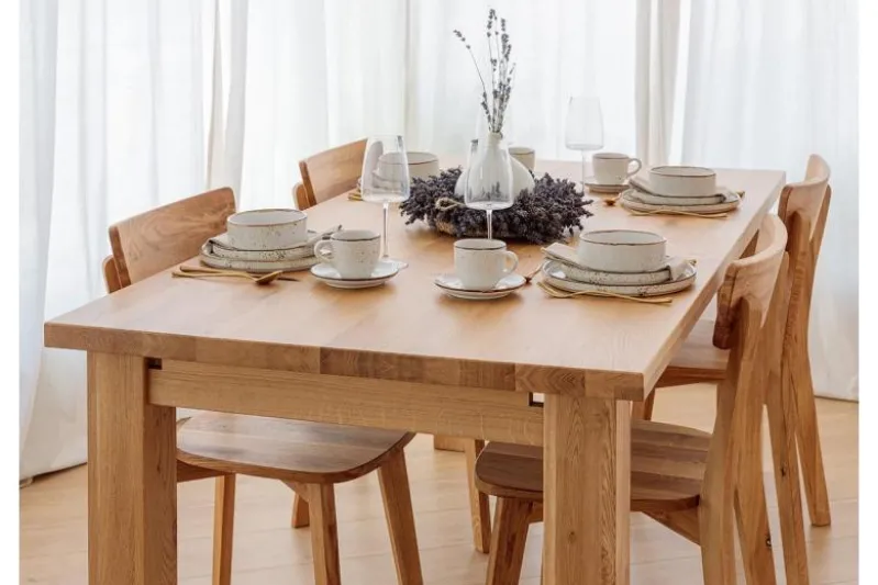 Tavolo allungabile rettangolare da 140 a 230 cm rovere massello GROSSI