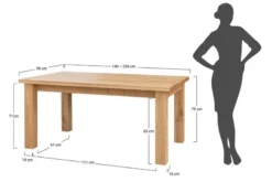 Tavolo allungabile rettangolare da 140 a 230 cm rovere massello GROSSI