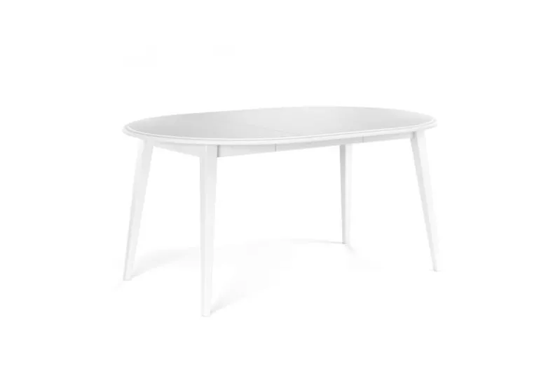 Tavolo allungabile rotondo pino massello bianco 110-160 cm shabby chic