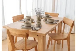 Tavolo da pranzo allungabile in rovere massello da 200 a 290 cm LANCIANO