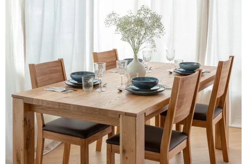Tavolo da pranzo legno massello di rovere 90x160 GAIA