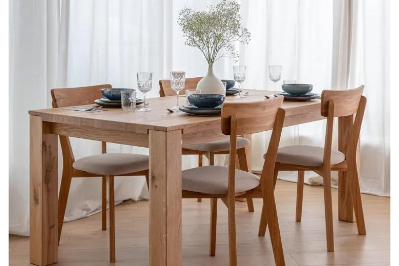 Tavolo da pranzo legno massello di rovere 90x160 GAIA