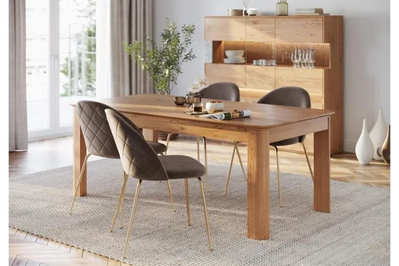 Tavolo da pranzo 8 posti legno massello naturale 100x200