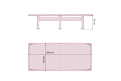 Tavolo da riunione in legno per ufficio PRESTIGE S610 3,6 Metri