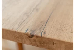 Tavolo legno rovere massello scortecciato gambe nere in metallo 90x180 GAVARDO