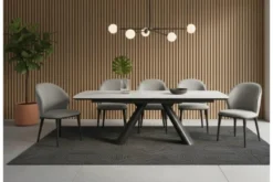 Tavolo moderno allungabile 160/240 cm stile marmo bianco OBSIDIAN