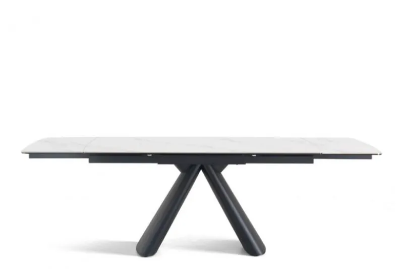 Tavolo moderno allungabile 160/240 cm stile marmo bianco OBSIDIAN