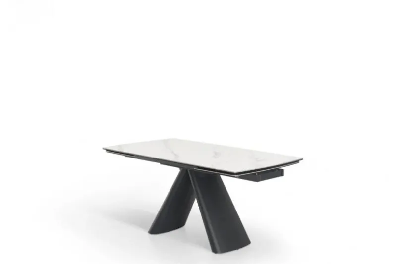 Tavolo moderno allungabile 160/240 cm stile marmo bianco OBSIDIAN