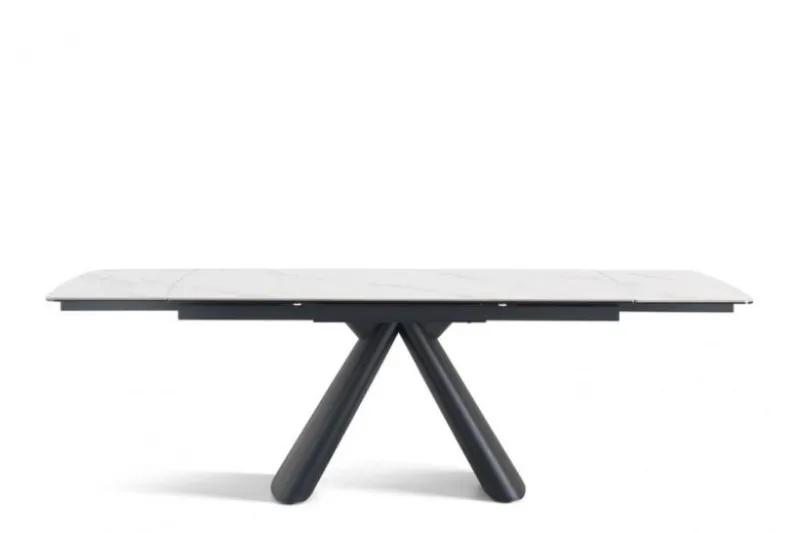 Tavolo moderno allungabile 160/240 cm stile marmo bianco OBSIDIAN