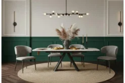 Tavolo moderno allungabile 160/240 cm stile marmo bianco OBSIDIAN