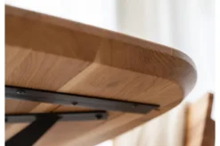 Tavolo moderno ovale in legno massello rovere e metallo nero 160x90 SISTINA