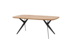 Tavolo ovale in rovere massello e metallo 180x90 SISTINA