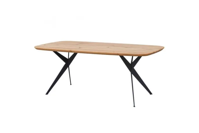 Tavolo ovale in rovere massello e metallo 180x90 SISTINA