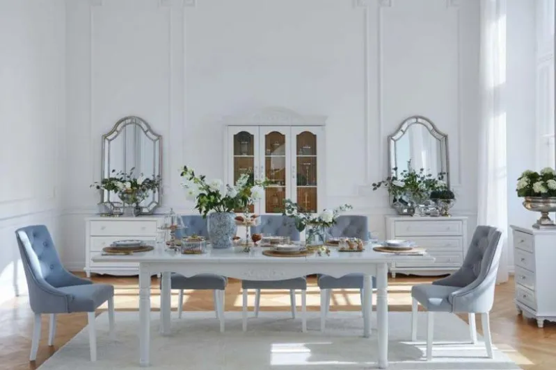 Tavolo provenzale allungabile in legno bianco Princess 828