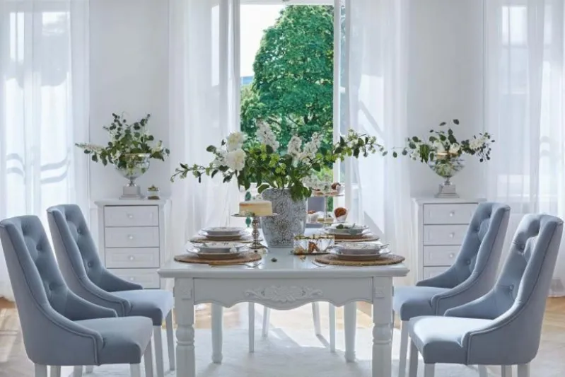 Tavolo provenzale allungabile in legno bianco Princess 828