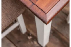 Tavolo rettangolare allungabile massello di pino bianco e color noce shabby chic