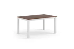 Tavolo rettangolare allungabile massello di pino bianco e color noce shabby chic
