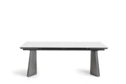 Tavolo rettangolare allungabile 12 posti 200/280 cm effetto marmo bianco NEXUS