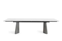 Tavolo rettangolare allungabile 12 posti 200/280 cm effetto marmo bianco NEXUS